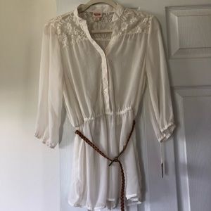 Sheer tunic with belt